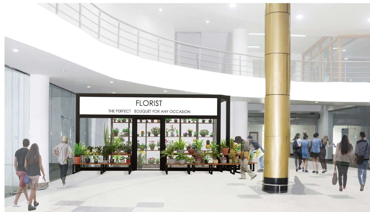 Proposed flower shop concept in Thimphu shopping mall